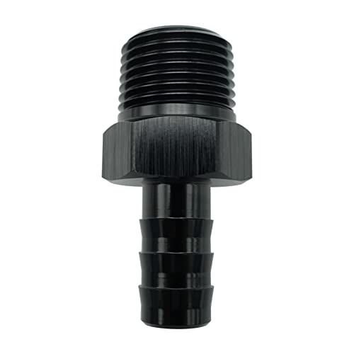 Ac Performance Straight Aluminum Fuel Oil Pump Inlet Male 3/8'' Npt To 3/8'' Hose Barb Fitting Adapter #TOP2