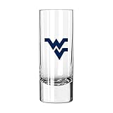 Logo Brands NCAA West Virginia Mountaineers 2.5oz Gameday Shooter Glass - Sturdy Weighted Base, Chip-Resistant, Dishwasher Safe