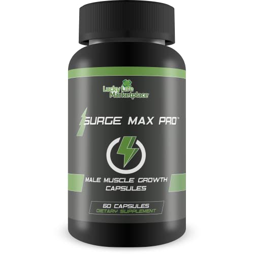 Surge Max Pro - Muscle Growth Formula - Enhance Power, Strength, Stamina, & Energy - Explosive Muscle Pump - Big Gains - Aid Oxygen & Nutrient Delivery To Muscles - L-Arginine - Build Muscle Mass #TOP30