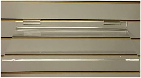 ExecuSystems Clear Acrylic Slatwall Shelf 16 Inches Wide x 8 Inches Deep for Retail Display or Home Use
