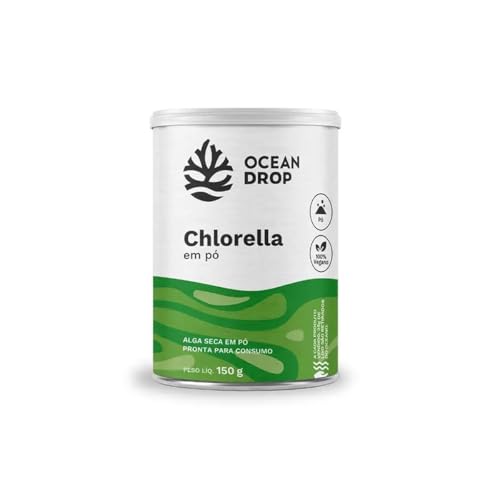 Pó de Chlorella Ocean Drop Suplemento Natural de Desintoxicação