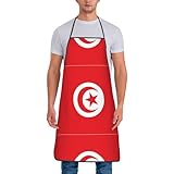WSSYYBF Schürze mit tunesischer Flagge, wasserabweisendes Polyester, Frontdruck-Design für Küche, Profi, Grill