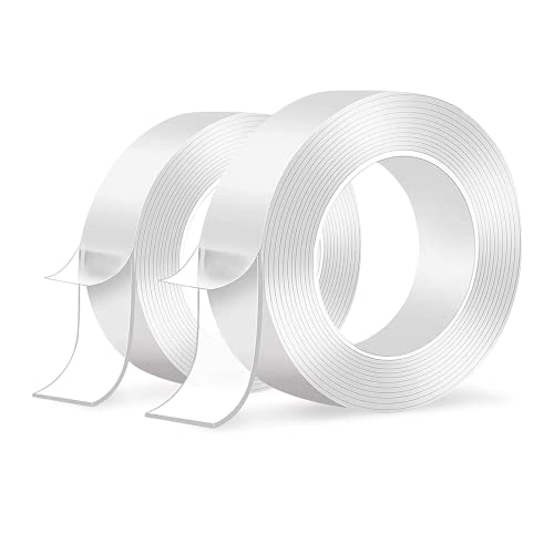 BillyBath Doppelseitiges Klebeband Extra Stark Transparent, Nanoklebeband Statt Bohren Double Sided Nano Tape Klebestreifen Wiederverwendbares Waschbar Spurloses Rutschfest Multifunktionales Klebepads Cover