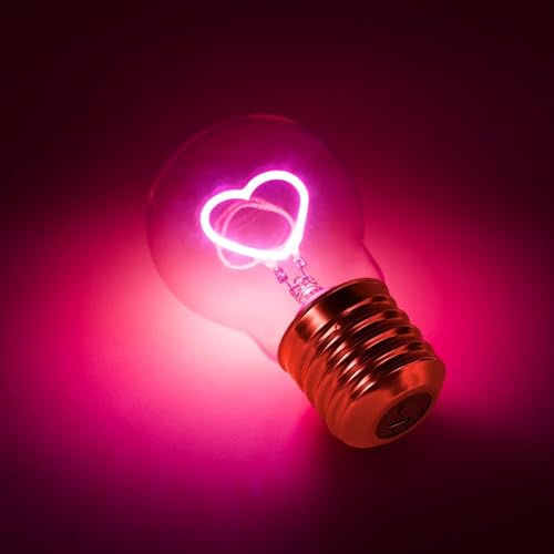 BHMAOYN Lampada a LED USB e batteria, lampadina Edison forma cuore per atmosfera romantica, ideale per camera da letto, decorazioni, feste, bianco caldo