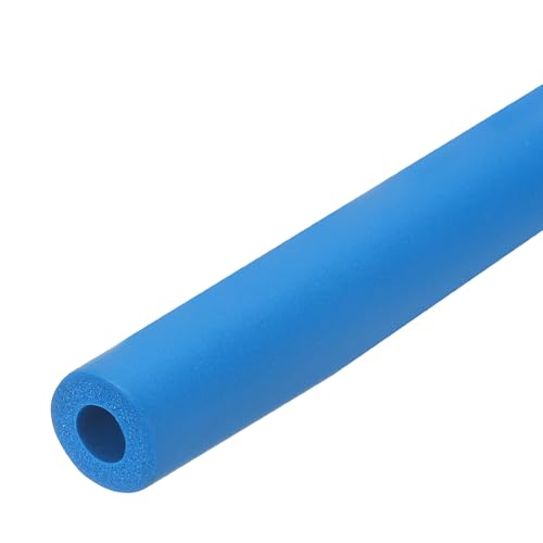 sourcing map Pipe Insulation Foam Tube Lagging Insulation Pipe 10mm(3/8) ID 20mm OD 20 Heat Preservation for Handle Grip Support, Blue