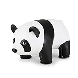 zΓΌβny Zuny Bookend Panda, Leather Bookends for Shelves, Handmade Animal Home Decor, Classic Series, Black+White
