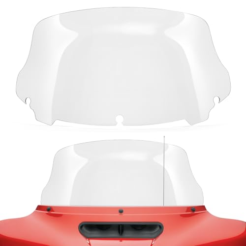 Image of Amazicha 10 inch Wave Windshield Windscreen Fit for 2014-2023 Harley Davidson Touring Street Glide, Electra Glide 2014-2022, Ultra Limited 2014-2024 and 14-later Tri Glide models (Except 23 FLHXSE),Clear