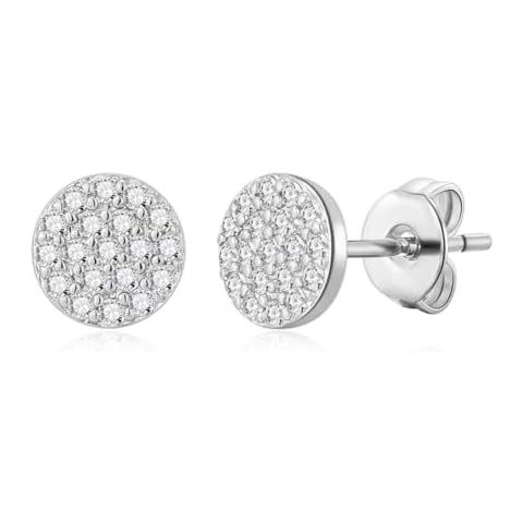 Philip Jones Silver Plated Pave Earrings with Zircondia Crystals Cover