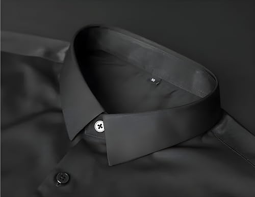 Image of Men's Satin Solid Full Sleeves Regular Fit Shirt