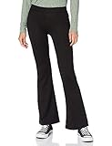 Damen Stretch Schlag Hose Slim Fit Freizeit Schlupf Stoffhose ONLFEVER Elastic Flared Long Pants 70s Retro, Farben:Schwarz, Größe:L / 32L