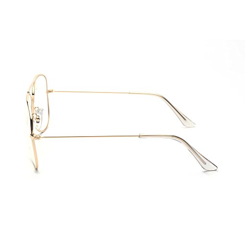 ALWAYSUV klassische Brille Metallgestell Brillenfassung Vintage Brille Dekobrillen