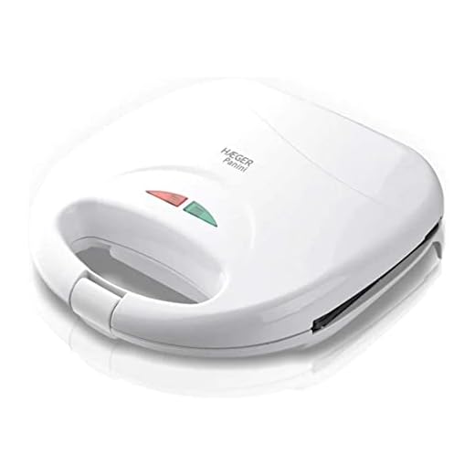 HAEGER PANINI - Sandwichera con 750W de Potencia - Placa Antiadherente, Placa Grill, Apagado automático, protección contra sobrecalentamiento