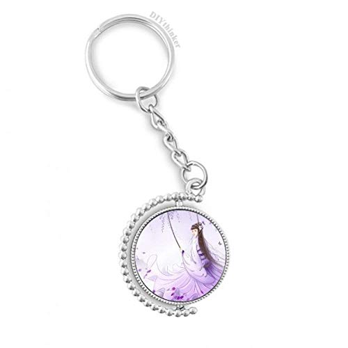 Llavero rotativo DIYthinker de wisteria con acabado artístico en acuarela