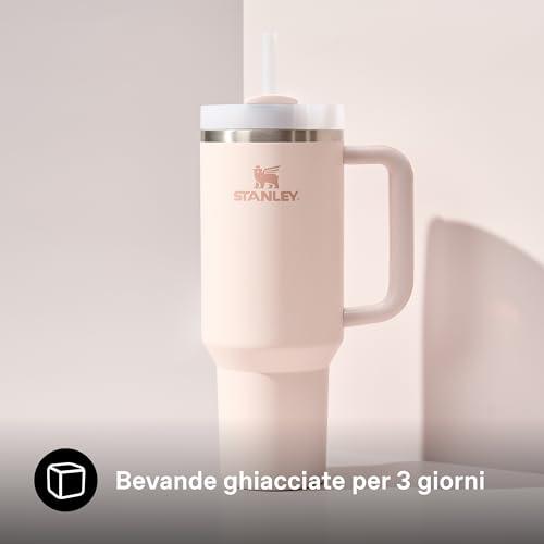 Stanley Quencher H2.0 Flowstate Borraccia Con Cannuccia 1.2L - Freddo Per 11 Ore - Con Ghiaccio Per 48 Ore - Senza Bpa - Tazza Termica Con Manico - Rose Quartz - 4