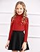 Arshiner Girls Long Sleeve Shirt Turtleneck Sweater Slim Fit Basic Top Thermal Undershirts Base Layer Tee Black/Red 10-11 Years