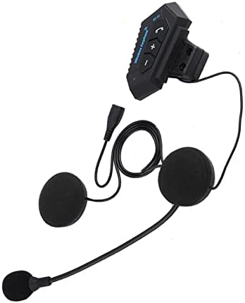 Estink Helmet BT Headset, BT12 Motorcycle Helmet BT Headset Headphone Speakers Support Handsfree Calling Hi-Fi Headphone with Rechargeable Li-ion Battery, Low Power Warning, Black