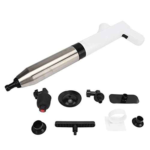 Kit Desatascador de Aire a Alta Presión, Herramienta de Fontanería en Acero Inoxidable con Mango Desmontable para Desatascar Inodoros, Fregaderos y Desagües de Suelo miniatura 4