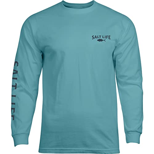 Salt Life Atlas Badge Long Sleeve Classic Fit Shirt, Sea Green, Small