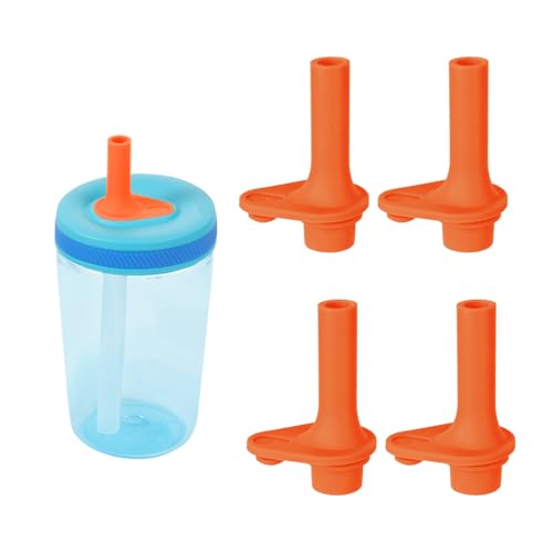 4pcs Replacement Bite Valve for Zak Designs Kelso 15 oz, Silicone Mouthpiece BPA Free Reusable Straw Cup Accessories Compatible with Zak Kids Water Bottles, Orange