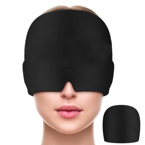 GXGM 1 Pieza Gorro para Migrañas y Alivio del Dolor de Cabeza para aplicación de Frío y Calor, Gorro Migraña Frio, migrañas alivio, Máscara de Gel Termo-Sensible Anti Migrañas