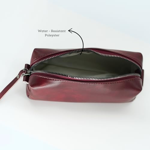 Image of VISMIINTREND Large Capacity Pencil Case Pouch - Cute Aesthetic Zipper Case for Pens, Portable Office Stationery, Makeup Bag, Desk Organizer for School, College, Adults, Women & Men (Wine)