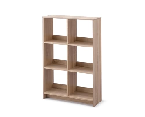 Iris Ohyama, Librería cubo / Estante abierto de madera / Mueble con 6 estantes / Estante abierto de madera, Modular, Diseño, Oficina, Casa biblioteca - Wood Open Shelf - WOS-6 - Marrón claro