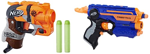 Image of Nerf N-Strike Elite Fire Strike Blaster, Ages 8 and Up, Multicolor&Nerf MicroShots Zombie Strike Hammershot, Includes Blaster and 2 Darts, for Kids Ages 8 Years Old and Up