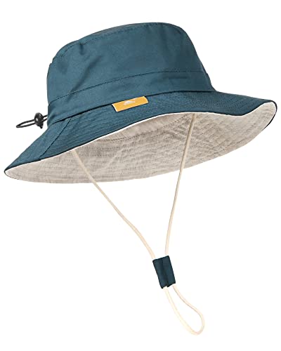 Image of Baby Sun Hat for Boy Girl Toddler Summer Bucket Hat Kids Sun Protection Beach Hat Cotton Baby Hats