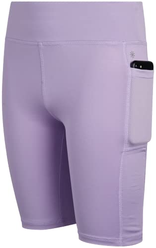 Delias Girls' Active Shorts - 2 Pack Performance Bike Shorts (Little Girl/Big Girl), Size 10/12, Purple/Space Dye #TOP4