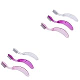 KALLORY 2Pcs Folding Eyebrow Comb Stainless Steel Teeth Eyebrow Comb Mascara Eyelash Separator Lash