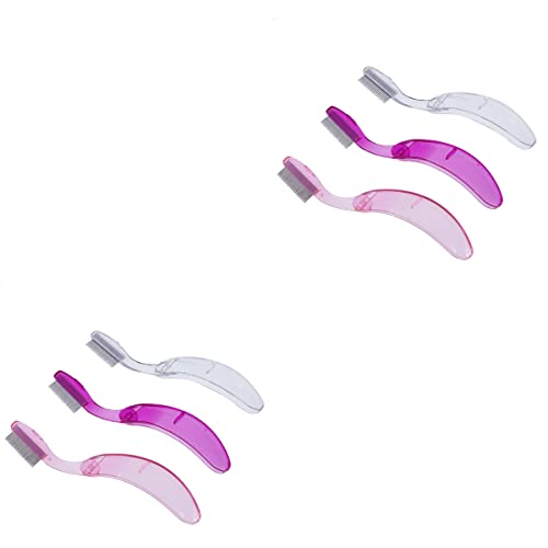 Kallory 2Pcs Folding Eyebrow Comb Stainless Steel Teeth Eyebrow Comb Mascara Eyelash Separator Lash And Brow Makeup Brush With Plastic Handle For Beauty Tool Random Color #TOP29