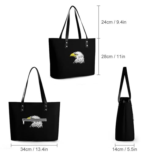 Ferocious Bald Ea-gles Women's Leather Handbag Shoulder Bag Tote Purse Bags for Shopping Travel2