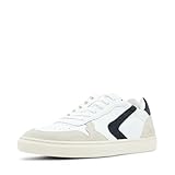 Steve Madden Men's Centre Sneaker, White w/Navy, 9.5
