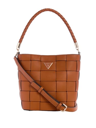 Sac seau GUESS Maylee Caramel aux finitions dorées luxueuses