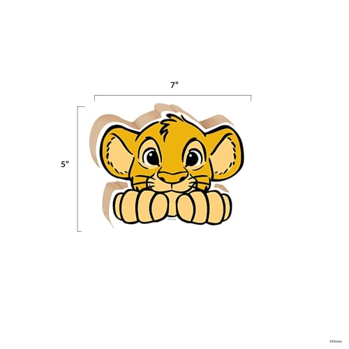 Image of Disney The Lion King Simba Head Shelf Sitter Decor | Chunky Wood Block Cutout for Kids' Bedroom, Play Room or Nursery