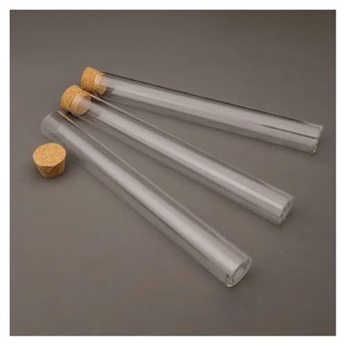 Tube à essai en verre de haute clarté et son bouchon de liège premium 12 mm