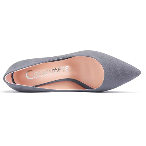 Castamere Women Stiletto High Heel Close Pointed Toe Pumps Slip-on Office Party Clear Classic Shoes 3.9 Inches Heels4