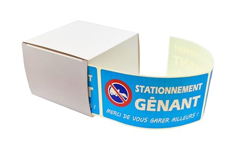 Étiquette stationnement gênant : rouleau autocollant pour voiture mal garée