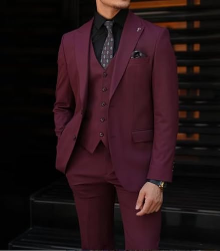 Mens Tuxedo Suit Set Slim Fit 3 Piece Suit Men Prom Suits for Wedding Formal HZH913