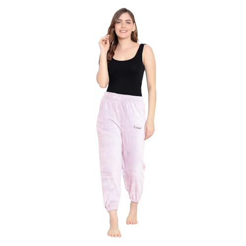 Image of Fashiol Women's Plush Fleece Fur Woolen Pajama Lounge Pants Warm Cozy Winter Wear Relaxed Fit Elastic Waist Soft Sleep Lower Bottoms (M Till 2XL)