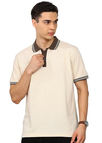 Image of Alan Jones Clothing Men's Textured Cotton Rich Polo T-Shirt | Classic Short Sleeve Polo for Casual Wear