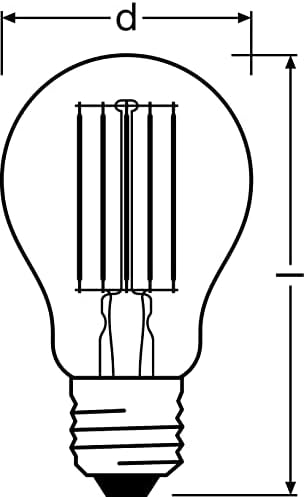 Osram LED Base Classic A100, Clear Filament LED Glass Bulbs for E27 Socket, Pear Shape, Warm White (2700K), 1521 Lumens, Replacement for Conventional 100W Incandescent Bulbs, Box of 3 - View 4