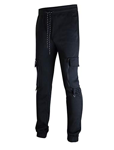SCREENSHOT Sports Mens Interlock Fleece Utility Athletic Jogger Workout Zipper Pockets Sweatpants