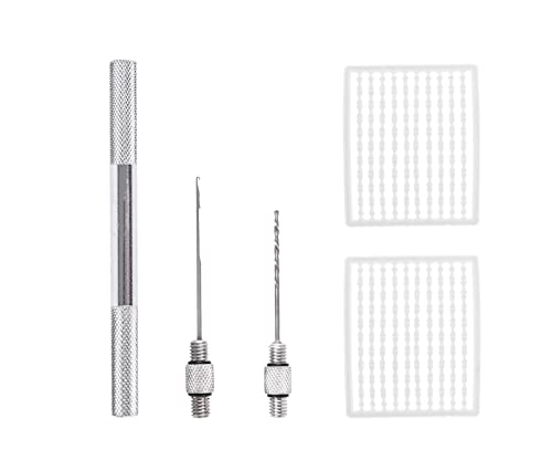 Milepetus Carp Fishing Baiting Needle Swinger Driller Set 2 In 1 Fishing Rig Bait Needle For Carp Coarse Fishing Baiting Rig Tool Set (Silver) #TOP4