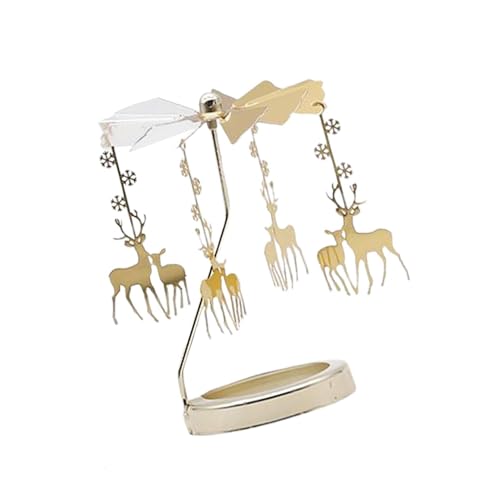 Image of QUXVUIS Rotating Candle Holder for Fireplace Add of Elegance to Home Table, Elk, 11 x 8 x 5.5cm