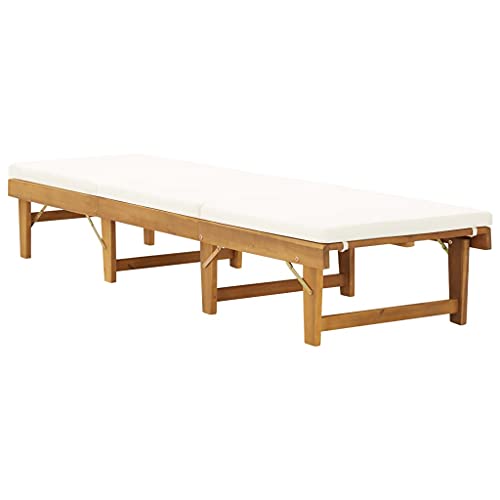 Chaise longue pliable dossier réglable en acacia pour jardin et balcon - 4