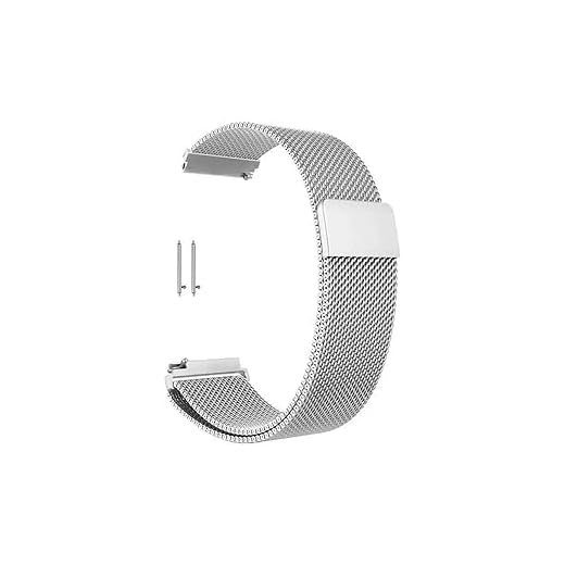 Pulseira Metal 20mm Compatível com Xiaomi Huami Amazfit Bip GTS Dourado Envelhecido (Prata)