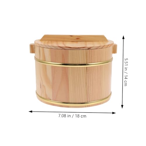 Seau à riz en bois poli pour service de table au restaurant - 3