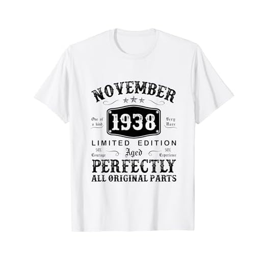 Regalo 86 Años Cumpleaños Hombre Original Noviembre 1938 Camiseta