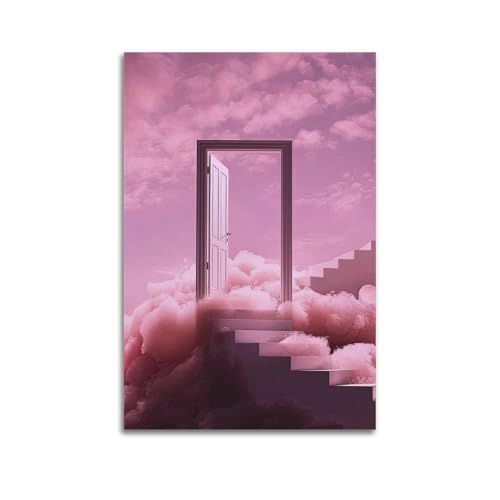 ZXJYMX Modernes, schlichtes dekoratives Poster, Kunst, rosa Wunderland, Poster, dekorative Malerei, Leinwand, Wandposter und Kunstdruck, moderne Familienschlafzimmer-Dekoration, Poster, 30 x 45 cm
